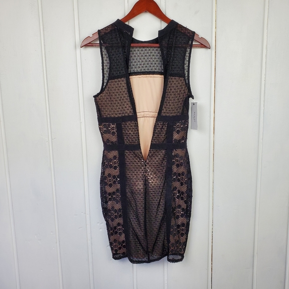 Ali & Jay Los Angeles Hola Mamacita Black Lace Nude Lining Sleeveless Mini Dress - Picture 8 of 10